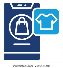 Mobile Shopping Icon Element For Design