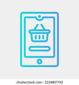Mobile shopping icon in gradient style, use for website mobile app presentation