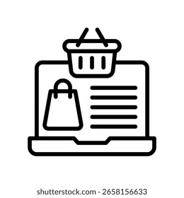 Ilustración vectorial de línea de ícono de compras móviles