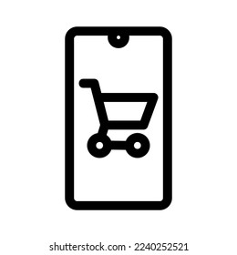 mobile shopping icon or logo isolated sign symbol vector illustration - high quality black style vector icons
