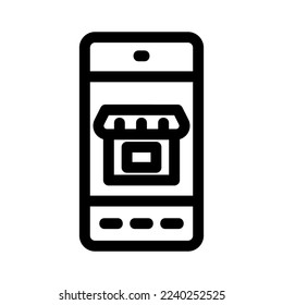 icono de compra móvil o logotipo símbolo de señalización aislado ilustración vectorial - iconos vectoriales de estilo negro de alta calidad
