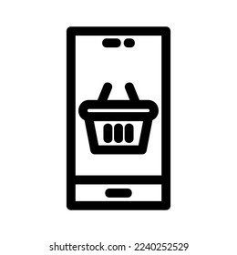 mobile shopping icon or logo isolated sign symbol vector illustration - high quality black style vector icons
