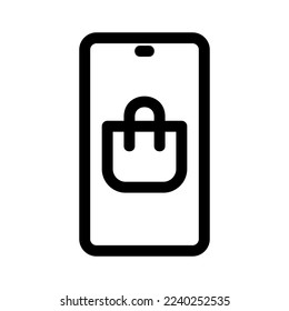 mobile shopping icon or logo isolated sign symbol vector illustration - high quality black style vector icons
