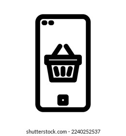 mobile shopping icon or logo isolated sign symbol vector illustration - high quality black style vector icons
