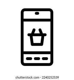 mobile shopping icon or logo isolated sign symbol vector illustration - high quality black style vector icons

