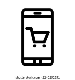 mobile shopping icon or logo isolated sign symbol vector illustration - high quality black style vector icons
