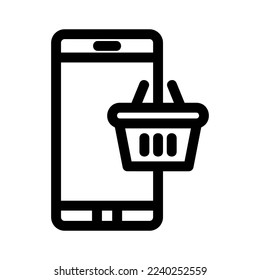 mobile shopping icon or logo isolated sign symbol vector illustration - high quality black style vector icons
