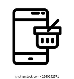 icono de compra móvil o logotipo símbolo de señalización aislado ilustración vectorial - iconos vectoriales de estilo negro de alta calidad
