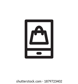 Mobile shopping icon. Marketing icon. Vector