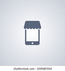 Mobile shopping icon, vector best flat icon on white background , EPS 10