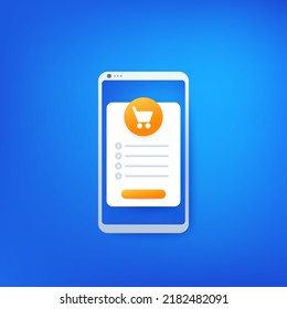 mobile shopping icon, vector design