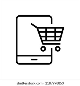 Icono de compras móvil, ilustración gráfica vectorial