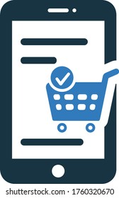 Mobile shopping icon / vector graphics