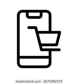 Ilustração de design de símbolo de vetor de ícone de compras móvel