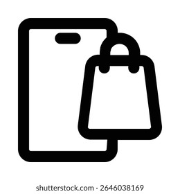 Mobile Einkaufszeile Symbol editierbarer Vektor
