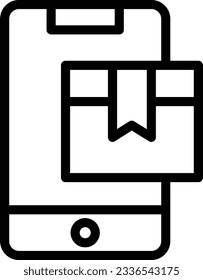Icono de línea de compra móvil: icono único, vector