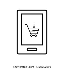 Symbol für mobile Shopping-Linie