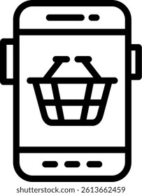 Mobile shopping Line Vector Icon Design