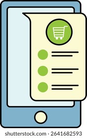 Mobile shopping list interface illustration