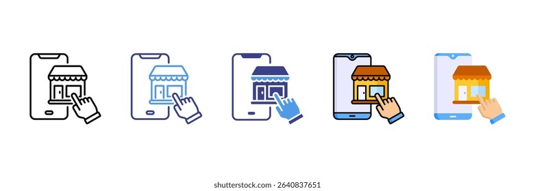 Mobile Shopping Multi Style Icon Set