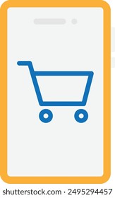 Ilustración plana del Vector del icono de compras en línea