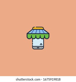 mobile shopping ,online store on the smartphone concepts vector illustration flat modern style