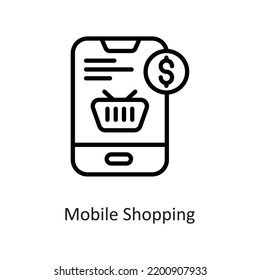 Icono del vector de la compra móvil Icono de diseño en fondo blanco. Archivo EPS 10