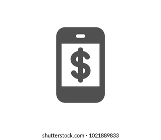Mobile Shopping simple icon. Smartphone Online buying sign. Dollar symbol. Quality design elements. Classic style. Vector