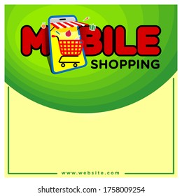 Mobile Shopping-Vorlage für digitale Post oder Online-Shopping-Poster