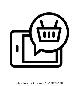 mobile shopping thin line icon