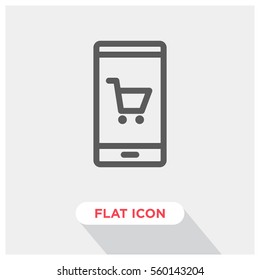 Mobile shopping vector icon