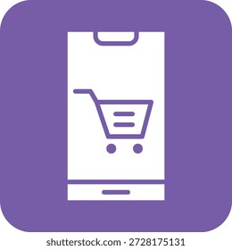 Ilustración de diseño de íconos de Vector de compras móviles