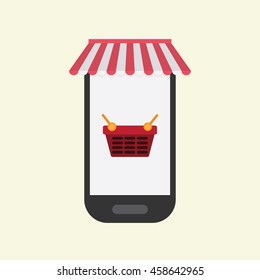 mobile shopping. vector illustration.