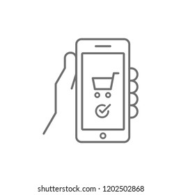 Mobile Shopping Vector Line Icon