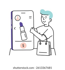 Mobile shopping  Vector Style Illustration 