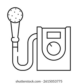 mobile shower line icon vector. mobile shower sign. isolated contour symbol black illustration