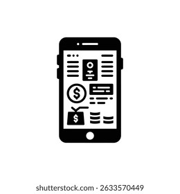 Mobile Showing Investment Options Icon for Financial Decisions