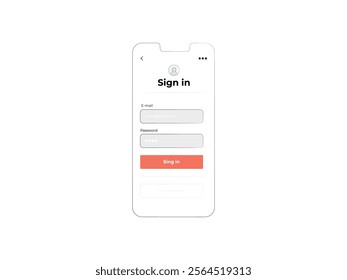 Mobile Sign in Login UI Concept Vector. Mobile Sign In and Login UI Concept Vector Design for App Interfaces and User Experience