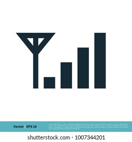 Mobile Signal Bar Icon Vector Logo Template Illustration Design. Vector EPS 10.
