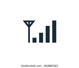 Mobile Signal Bar Icon Vector Logo Template Illustration Design