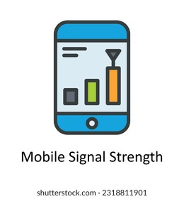 Mobile Signal Strength  Vector Fill outline Icon Design illustration. Network and communication Symbol on White background EPS 10 File
