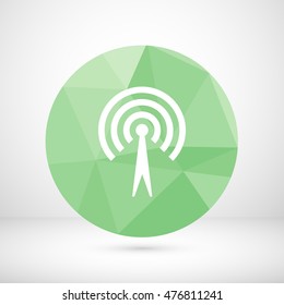 Mobile signal tower station. Telecommunication icon. Vector