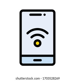 mobile signal vector flat color icon 