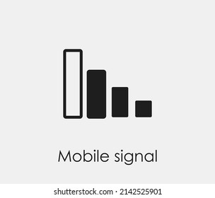 Mobile signal vector icon. Editable stroke. Symbol in Line Art Style for Design, Presentation, Website or Apps Elements, Logo. Pixel vector graphics - Vector