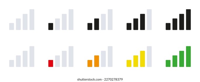 Mobile signal vector icon. Signal strength icon.  Vector illustration