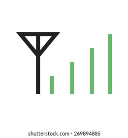 Mobile signals, network, connection icon vector image. Can also be used for communication, connection, technology. Suitable for web apps, mobile apps and print media.