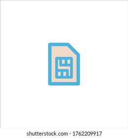icono de chip de tarjeta sim móvil diseño de logotipo vectorial plano ilustración de moda símbolo de señalización gráfico simple