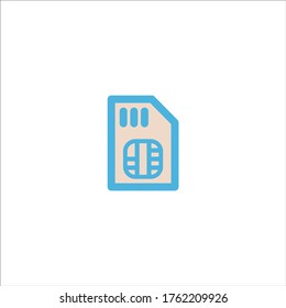 icono de chip de tarjeta sim móvil diseño de logotipo vectorial plano ilustración de moda símbolo de señalización gráfico simple