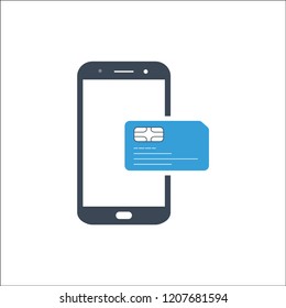 Mobile with sim card icon