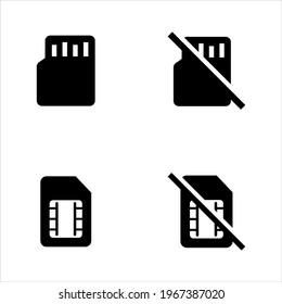 Mobiles SIM-Karten- und Memory-Icons-Set, Vektorgrafik